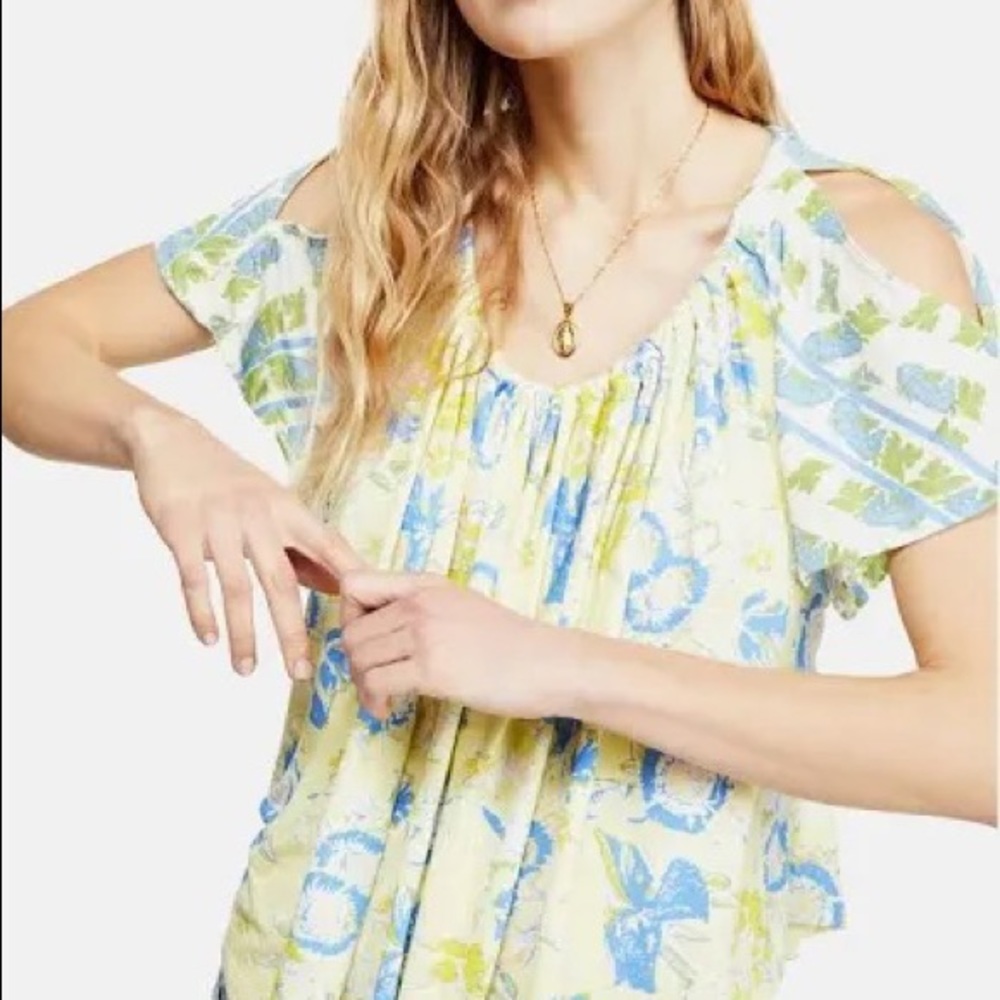 Free people yellow blouse - Picture 1 of 9